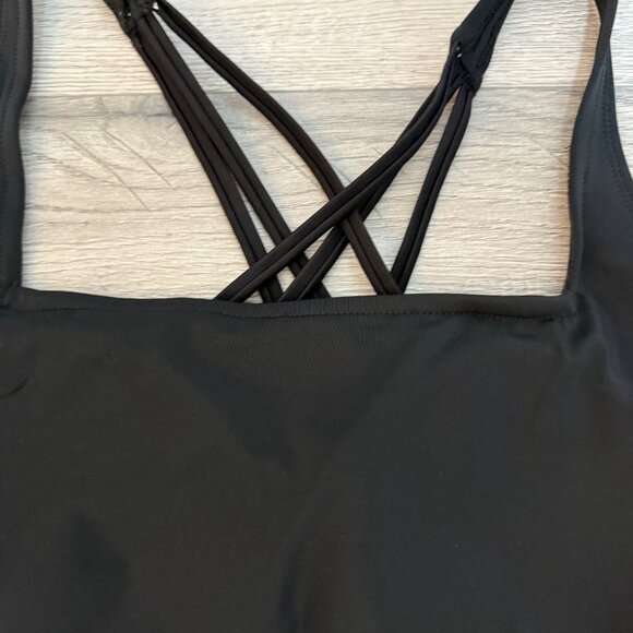 Oasis Black One Piece Swimsuit Sz XL Strappy Cross Back Bathing Suit Beach Pool - Picture 7 of 14